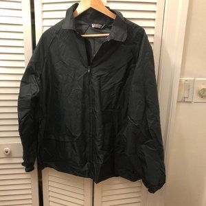 Duckster vintage men navy blue windbreaker, full front zip, XL